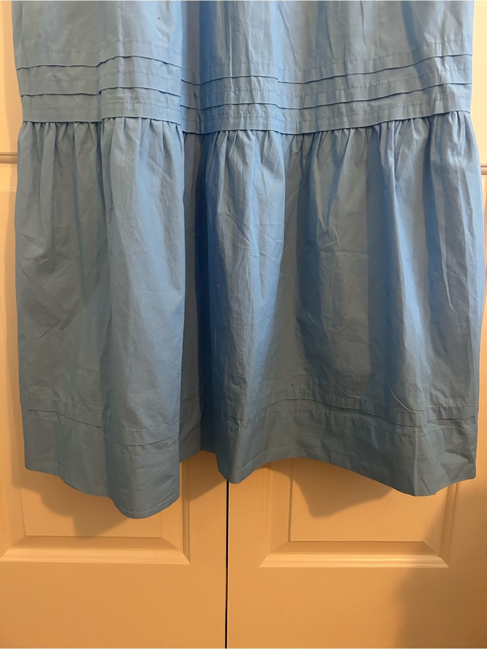 Quince NWT 100% Organic Cotton Poplin Tiered Maxi Dress Light Blue, Size L - Picture 11 of 13